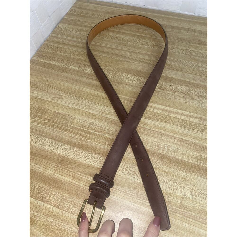 Adams Row Belt Mens 36 Brown Softy Cowhide Leather Solid Brass Buckle USA